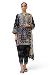 UAE-3 Piece Printed Lawn Suit with Chiffon Dupatta