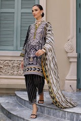 UAE-3 Piece Printed Lawn Suit with Chiffon Dupatta