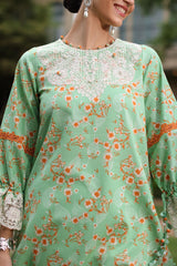 UAE-3 Piece Printed Lawn Suit with Chiffon Dupatta