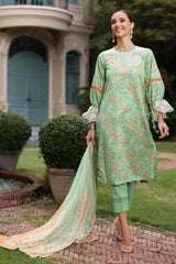 UAE-3 Piece Printed Lawn Suit with Chiffon Dupatta