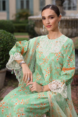 UAE-3 Piece Printed Lawn Suit with Chiffon Dupatta