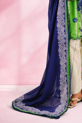 UAE-3 Piece Printed Cotton Suit with Printed Denting Lawn Dupatta and Embroidered Neckline