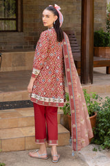 UAE-3 Piece Printed Cambric Suit with Lawn Dupatta