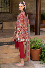 UAE-3 Piece Printed Cambric Suit with Lawn Dupatta