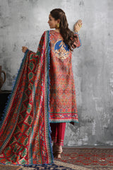 UAE-3 Piece Printed Karandi Suit with Printed Karandi Dupatta