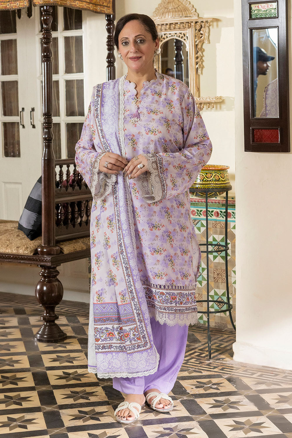 UAE-3 Piece Printed Karandi Suit