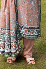 UAE-3 Piece Printed Karandi Suit