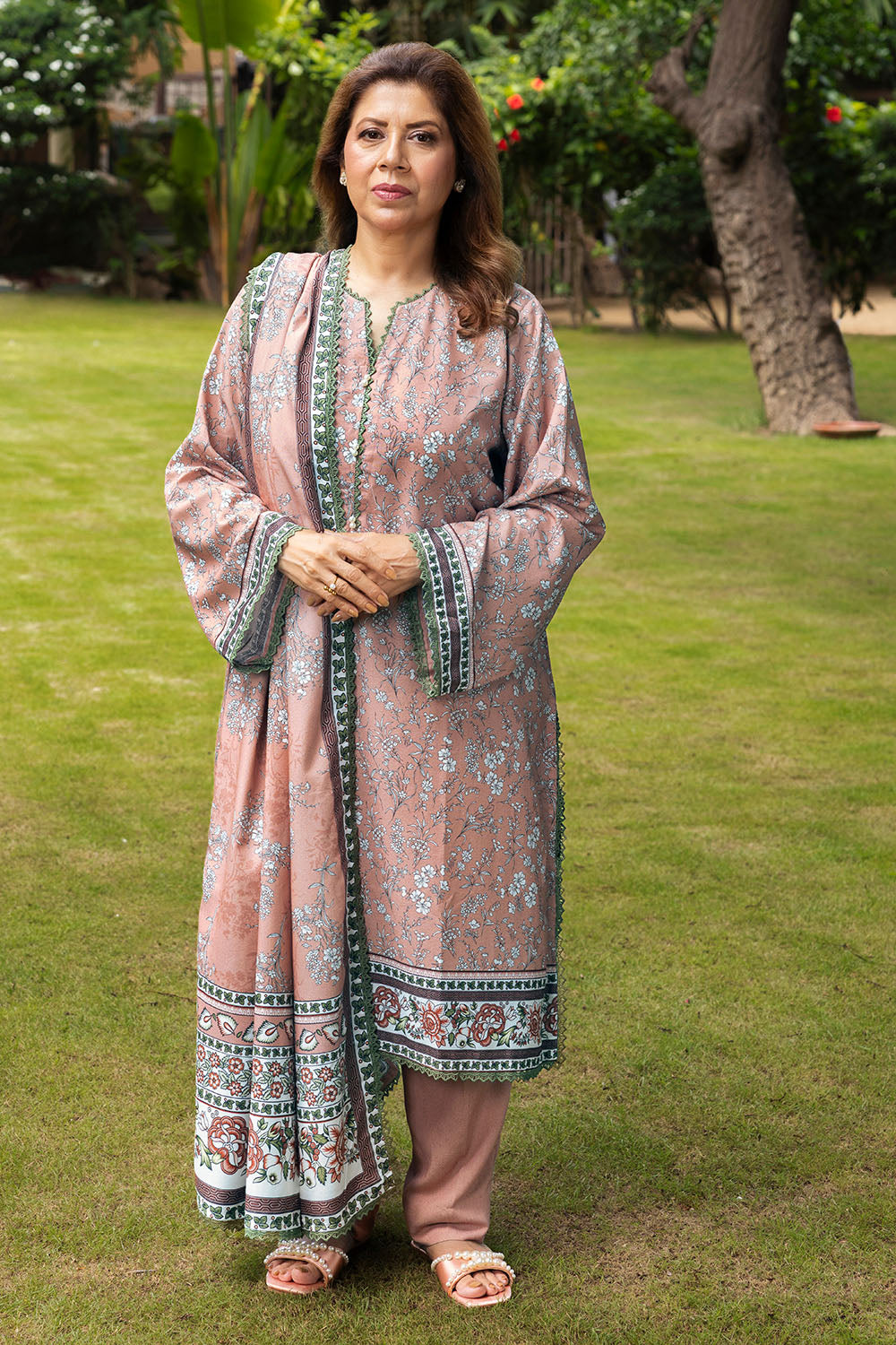 UAE-3 Piece Printed Karandi Suit
