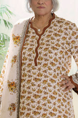 UAE-3 Piece Printed Karandi Suit