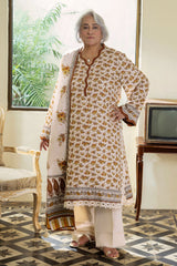 UAE-3 Piece Printed Karandi Suit