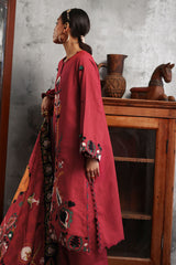 UAE-3 Piece Embroidered Khaddar Suit with Printed Khaddar Dupatta