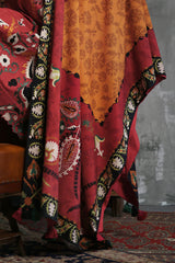 UAE-3 Piece Embroidered Khaddar Suit with Printed Khaddar Dupatta