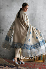 UAE-3 Piece Embroidered Khaddar Suit with Printed Khaddar Dupatta