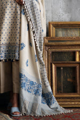 UAE-3 Piece Embroidered Khaddar Suit with Printed Khaddar Dupatta