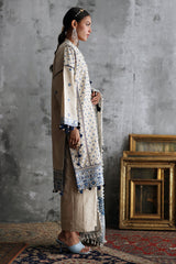 UAE-3 Piece Embroidered Khaddar Suit with Printed Khaddar Dupatta