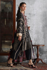 UAE-3 Piece Embroidered Printed Khaddar Suit with Printed Khaddar Dupatta
