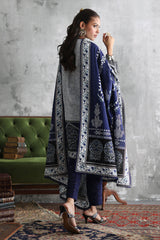 UAE-3 Piece Embroidered Printed Khaddar Suit with Printed Khaddar Dupatta
