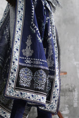 UAE-3 Piece Embroidered Printed Khaddar Suit with Printed Khaddar Dupatta