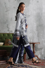 UAE-3 Piece Embroidered Printed Khaddar Suit with Printed Khaddar Dupatta