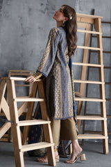 UAE-3 Piece Printed Khaddar Suit with Printed Khaddar Dupatta