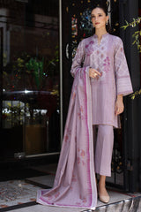 UAE-3 Piece Gold Printed Khaddar Suit with Gold Printed Khaddar Dupatta