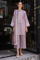 UAE-3 Piece Gold Printed Khaddar Suit with Gold Printed Khaddar Dupatta