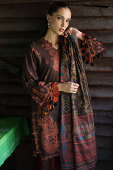 UAE-3 Piece Printed Khaddar Suit with Printed Khaddar Dupatta