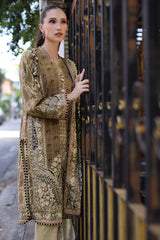 UAE-3 Piece Printed Khaddar Suit with Printed Khaddar Dupatta