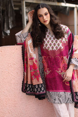 UAE-3 Piece Printed Khaddar Suit with Printed Khaddar Dupatta
