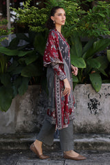 UAE-3 Piece Printed Khaddar Suit with Printed Khaddar Dupatta