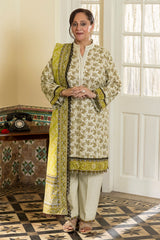 UAE-3 Piece Printed Khaddar Suit