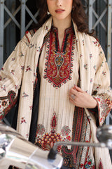 UAE-3 Piece Printed Khaddar Suit with Printed Khaddar Dupatta