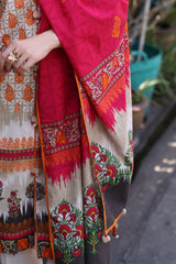 UAE-3 Piece Printed Khaddar Suit with Printed Khaddar Dupatta