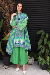 UAE-3 Piece Printed Khaddar Suit with Printed Khaddar Dupatta