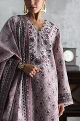 UAE-3 Piece Printed Khaddar Suit with Printed Khaddar Dupatta