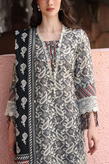 UAE-3 Piece Printed Khaddar Suit with Printed Khaddar Dupatta and Printed Trouser