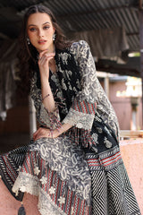 UAE-3 Piece Printed Khaddar Suit with Printed Khaddar Dupatta and Printed Trouser