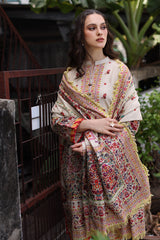 UAE-3 Piece Printed Khaddar Suit with Printed Khaddar Dupatta and Printed Trouser