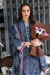 UAE-3 Piece Printed Khaddar Suit with Printed Khaddar Dupatta and Printed Trouser