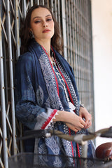 UAE-3 Piece Printed Khaddar Suit with Printed Khaddar Dupatta and Printed Trouser
