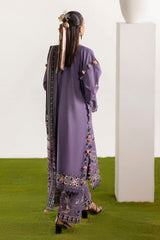 UAE-3 Piece Embroidered Lawn Suit with Embroidered Borders and Embroidered Trouser
