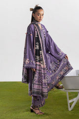 UAE-3 Piece Embroidered Lawn Suit with Embroidered Borders and Embroidered Trouser