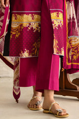 UAE-3 Piece Printed Lawn Suit with Embroidered Neckline CL-52076