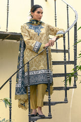 UAE-3 Piece Printed Lawn Suit with Embroidered Neckline CL-52536