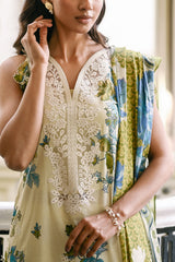 UAE-3 Piece Embroidered Printed Lawn Suit with Neckline CL-62037