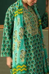 UAE-3 Piece Gota Embroidered Lawn Suit with Printed Lawn Dupatta CL-62044
