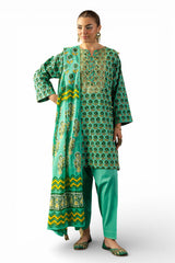 UAE-3 Piece Gota Embroidered Lawn Suit with Printed Lawn Dupatta CL-62044
