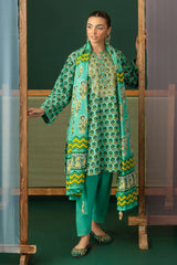 UAE-3 Piece Gota Embroidered Lawn Suit with Printed Lawn Dupatta CL-62044