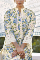 UAE-3 Piece Embroidered Printed Lawn Suit with Border CL-62082