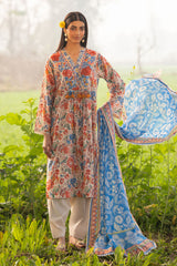 UAE-3 Piece Printed Lawn Suit with Embroidered Border CL-62084